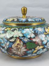 pot couvercle en bronze émail cloisonne Chinois Chine 