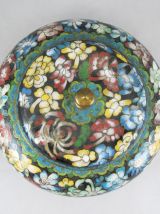 pot couvercle en bronze émail cloisonne Chinois Chine 