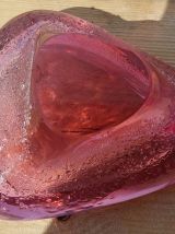 vide poche en verre soufflé rose