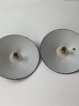 PAIRE SUSPENSIONS EMAILLEES BLEUES VINTAGE