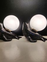 lampes otarie grises et globe blanc