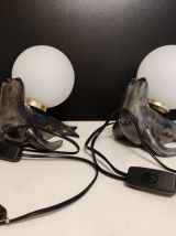 lampes otarie grises et globe blanc