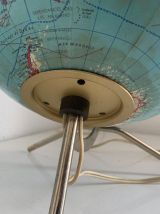 Globe vintage 1966 terrestre tripode verre Taride - 32 cm