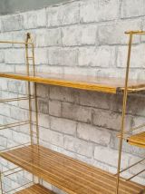 etagere metal style scandinave  doré et faux bois 1960 a 70 