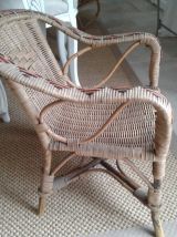 Fauteuil enfant ancien rotin et bambou