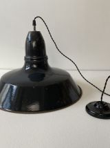 PAIRE ANCIENNES SUSPENSIONS INDUSTRIELLES 40 CM