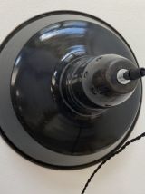 PAIRE ANCIENNES SUSPENSIONS INDUSTRIELLES 40 CM