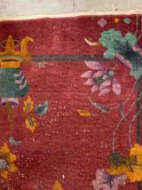 Tapis ancien Chinois Art Deco fait main, 1B942