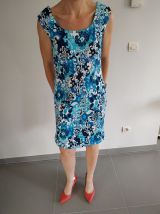 Robe motifs bleus Vintage