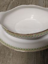 Saucière Aux Lions de Faïence Porcelaine France