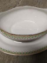 Saucière Aux Lions de Faïence Porcelaine France