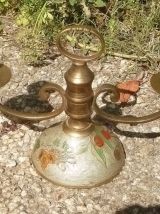 chandelier, bougeoir 2 feux, laiton