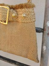Sac à main en jute vintage 