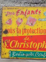 Plaque en tôle lithographiée - Confiserie Saint Christophe 