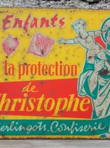 Plaque en tôle lithographiée - Confiserie Saint Christophe 