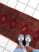 Tapis vintage Ouzbek Bukhara fait main, 1C942