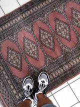 Tapis vintage Ouzbek Bukhara fait main, 1C946