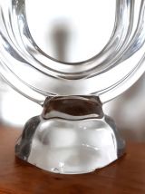 Paire de bougeoirs en verre 1960