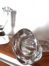Paire de bougeoirs en verre 1960