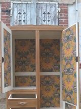 Armoire parisienne d’hôtel année 50 en chêne