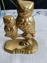 Chouette (hibou) et son petit, presse papiers 