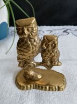 Chouette (hibou) et son petit, presse papiers 