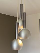 Suspension cascade en inox brossé. 1970.