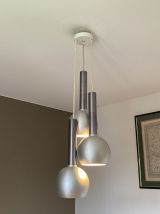 Suspension cascade en inox brossé. 1970.