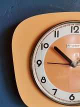 Horloge formica vintage pendule silencieuse Manufrance orang