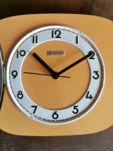 Horloge formica vintage pendule silencieuse Manufrance orang