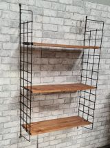 GRANDE etagere  scandinave  1960 a 70  3 tablettes  bois bru