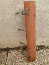 patère 4 crochets  bois  et  metal , vintage