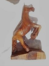 sculpture cheval ancienne artisanale en  bois