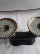 Bougeoir vintage en céramique Vallauris à 2 branches