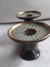 Bougeoir vintage en céramique Vallauris à 2 branches