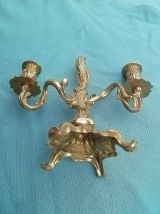 chandelier  décoré  en laiton , vintage