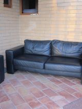 salon cuir noir 6 places