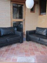 salon cuir noir 6 places