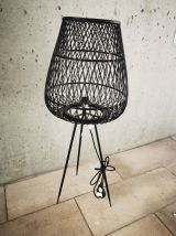 Luminaire bambou tressé