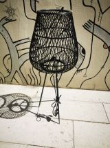 Luminaire bambou tressé