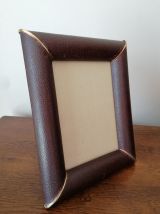 CADRE PHOTO ANTIPARASITE - ANNEES 20 - CUIR MARRON