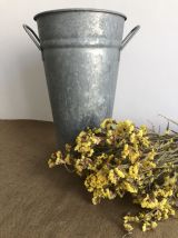Grand pot de fleuriste avec poignée, zinc , galva