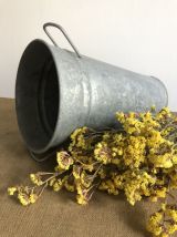Grand pot de fleuriste avec poignée, zinc , galva