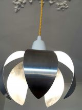 Suspension fleur en acier brossé 1970