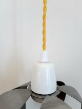 Suspension fleur en acier brossé 1970