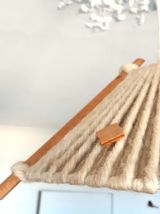 Suspension  laine et bois style Audoux-Minnet 1960