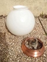plafonnier  boule blanche opaline , vintage