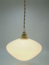 Suspension en verre blanc satiné
