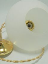 Suspension en verre blanc satiné