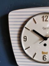 Horloge céramique vintage pendule silencieuse "Bayard rayé"